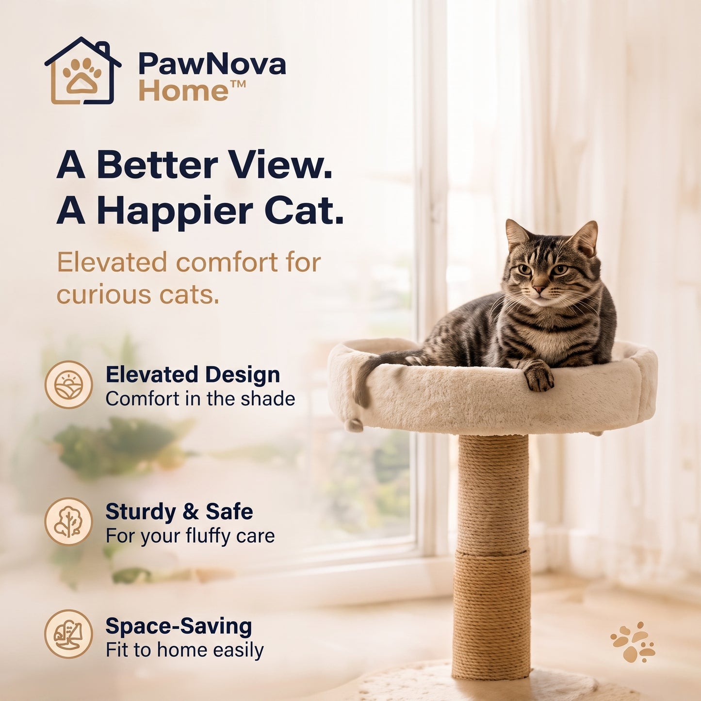 PawNova Home™ EcoNest Elevated Cat Perch