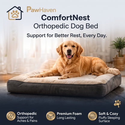 PawNova Home™ ComfortNest Orthopedic Dog Bed