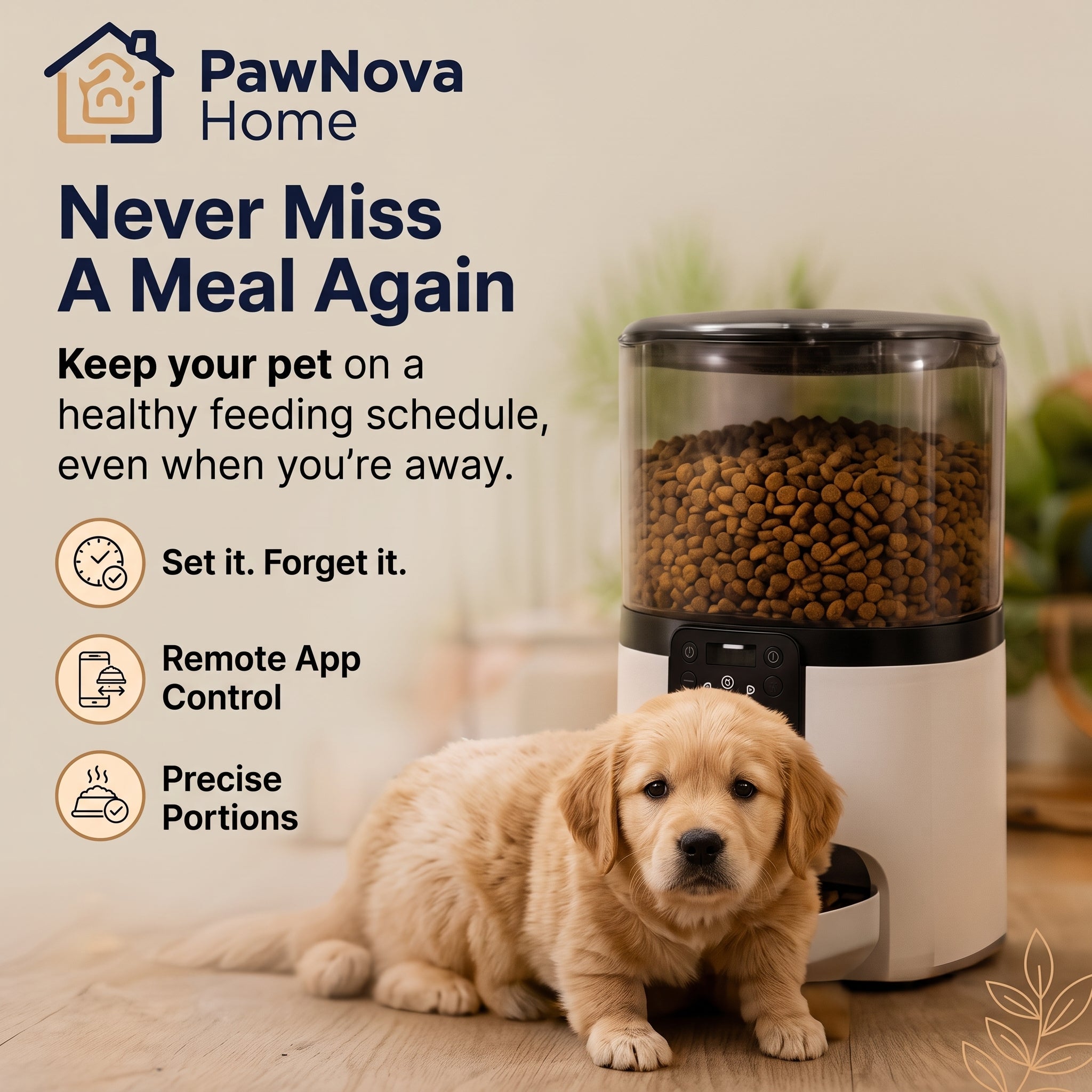 PawNova Home™ SmartGuard Automatic Pet Feeder