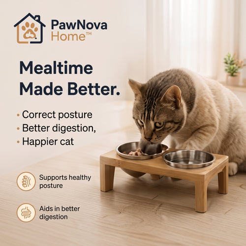 PawNova Home™ Premium Cat Feeding Station