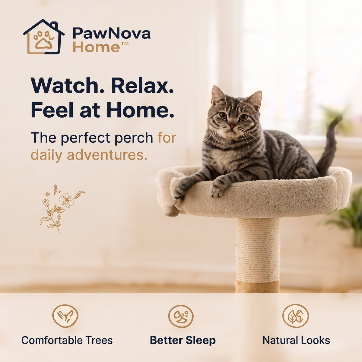 PawNova Home™ EcoNest Elevated Cat Perch