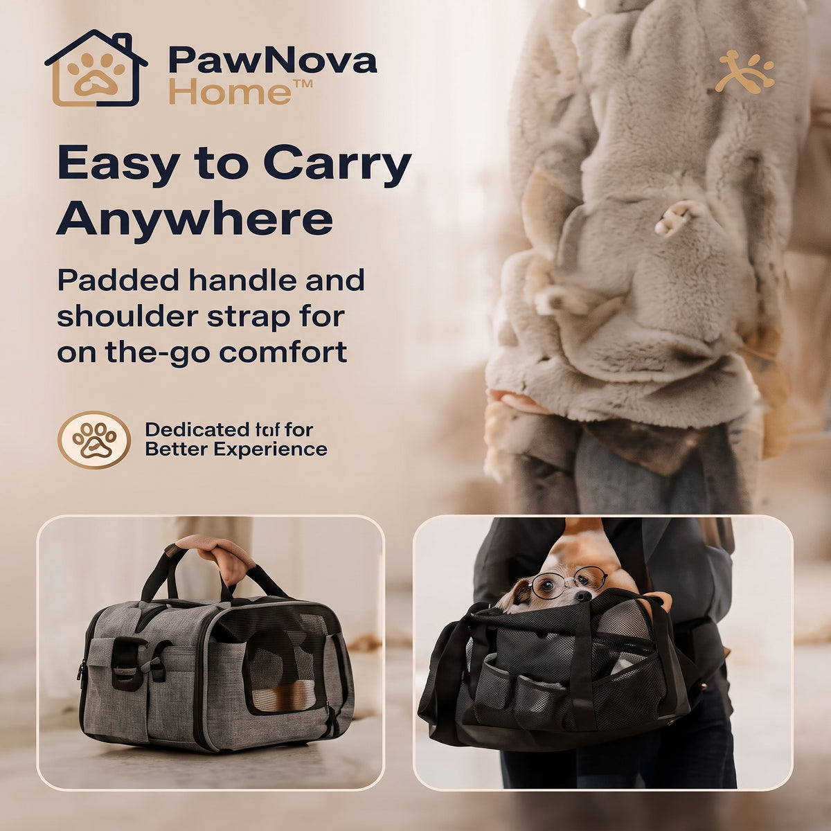 PawNova Home™ CozyNest Pet Travel Carrier