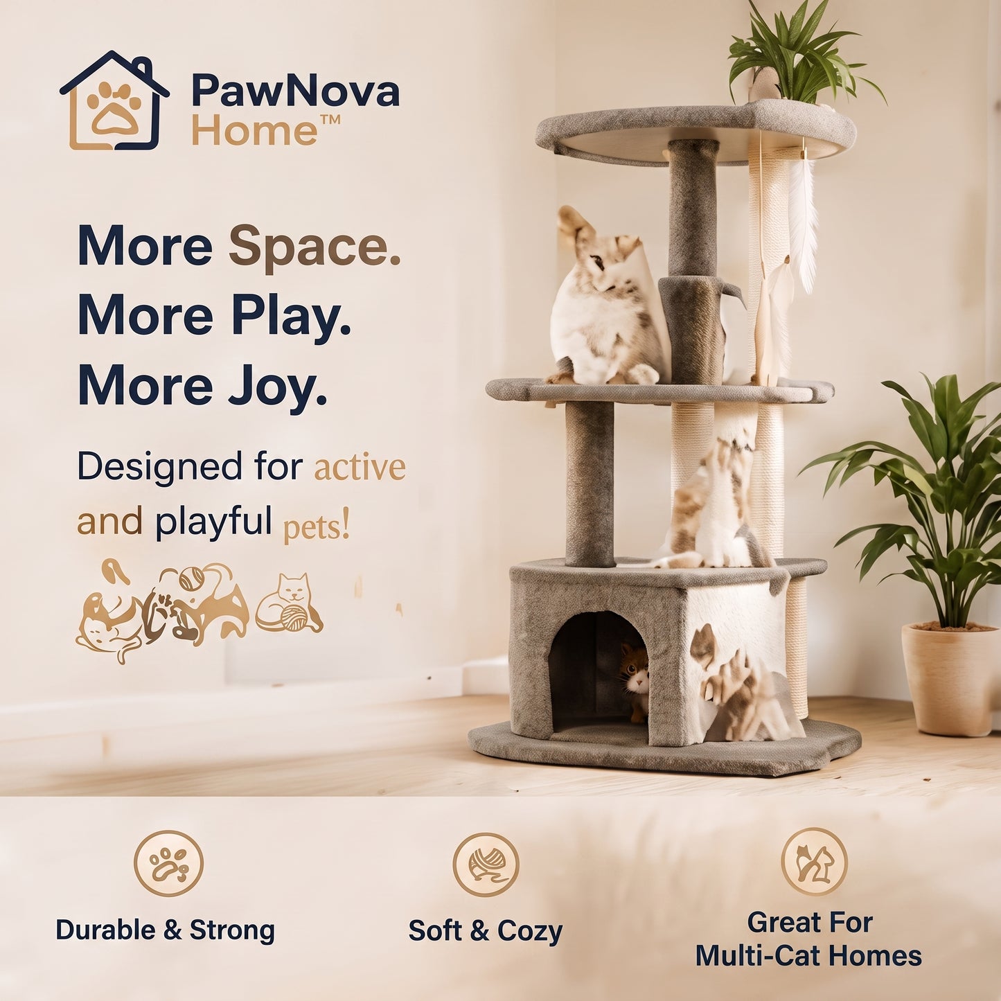 PawNova Home™ MultiLevel Adventure Cat Tree