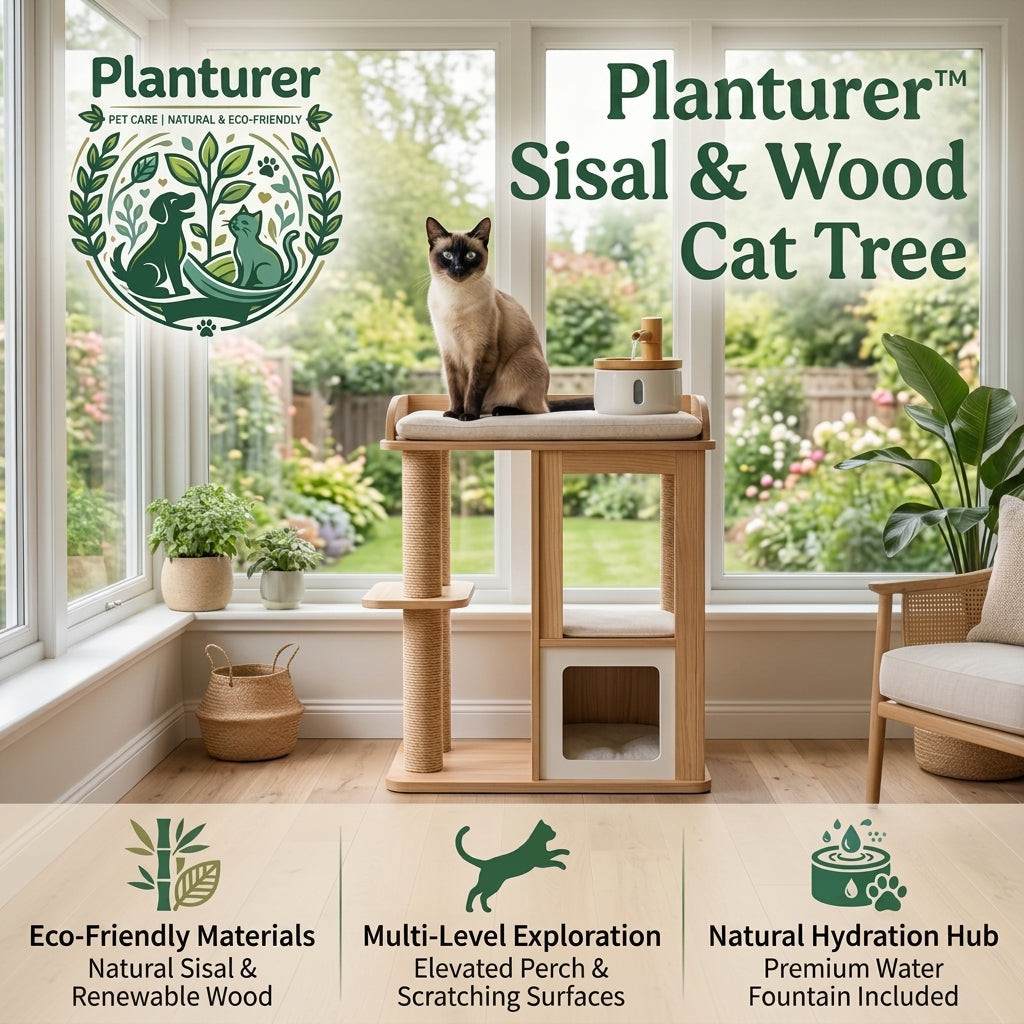 𝐩𝐥𝐚𝐧𝐭𝐮𝐫𝐞𝐫™ EcoHaven Sisal & Wood Cat Tree