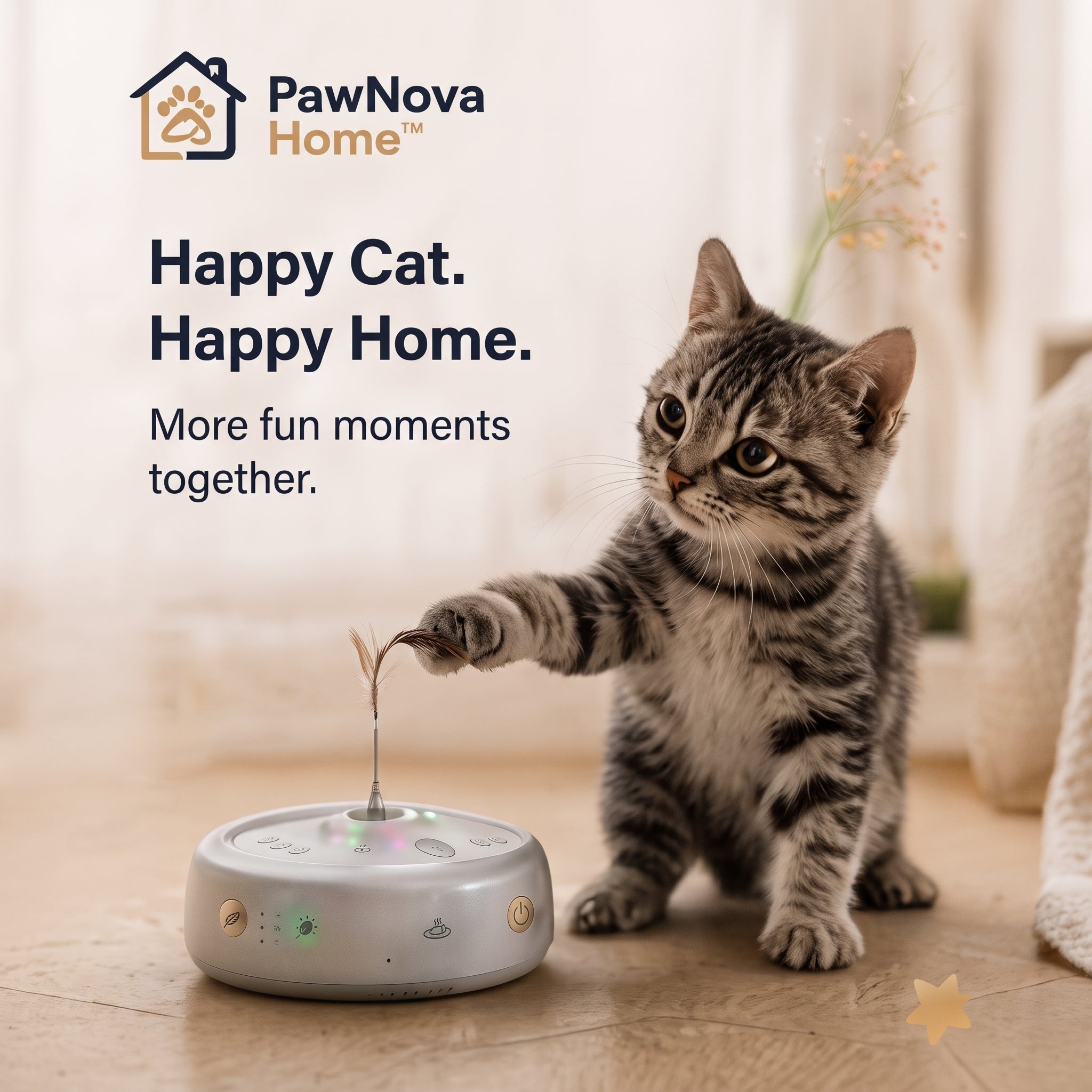 PawNova Home™ SmartPlay Interactive Cat Toy