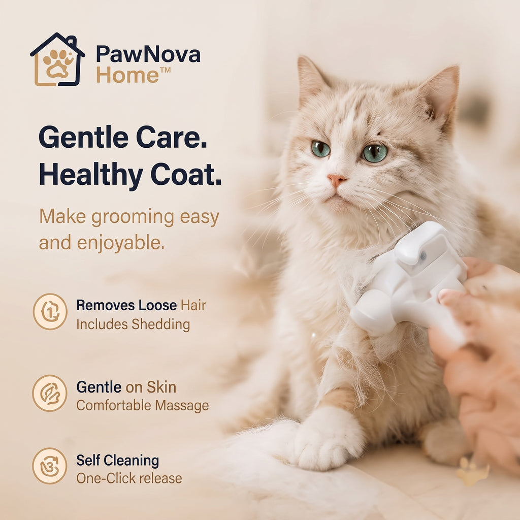 PawNova Home™ GentleTouch Self Cleaning Cat Brush