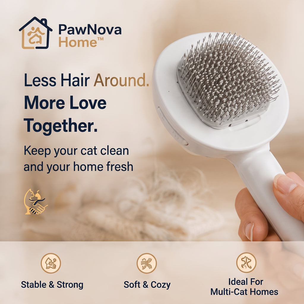 PawNova Home™ GentleTouch Self Cleaning Cat Brush