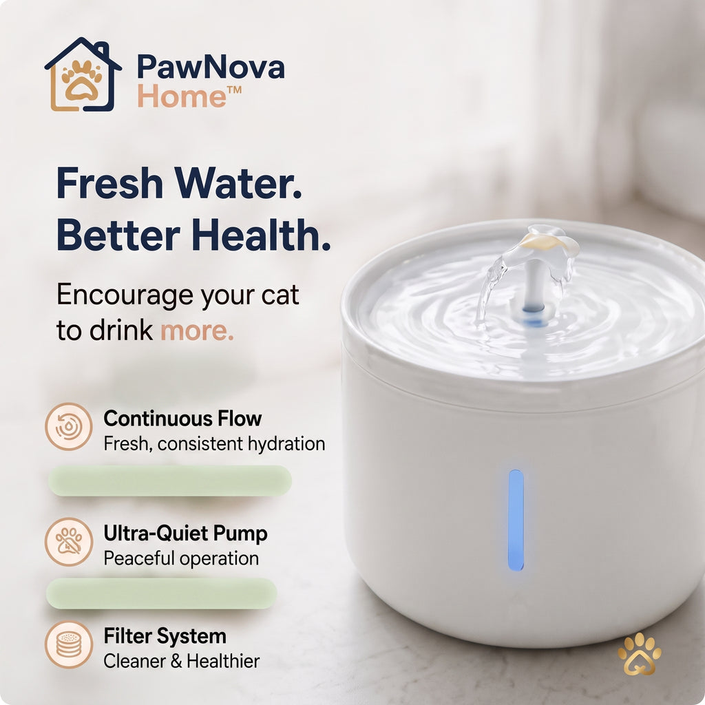PawNova Home™ AquaFlow Smart Cat Water Fountain