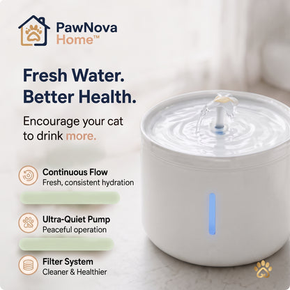 PawNova Home™ AquaFlow Smart Cat Water Fountain