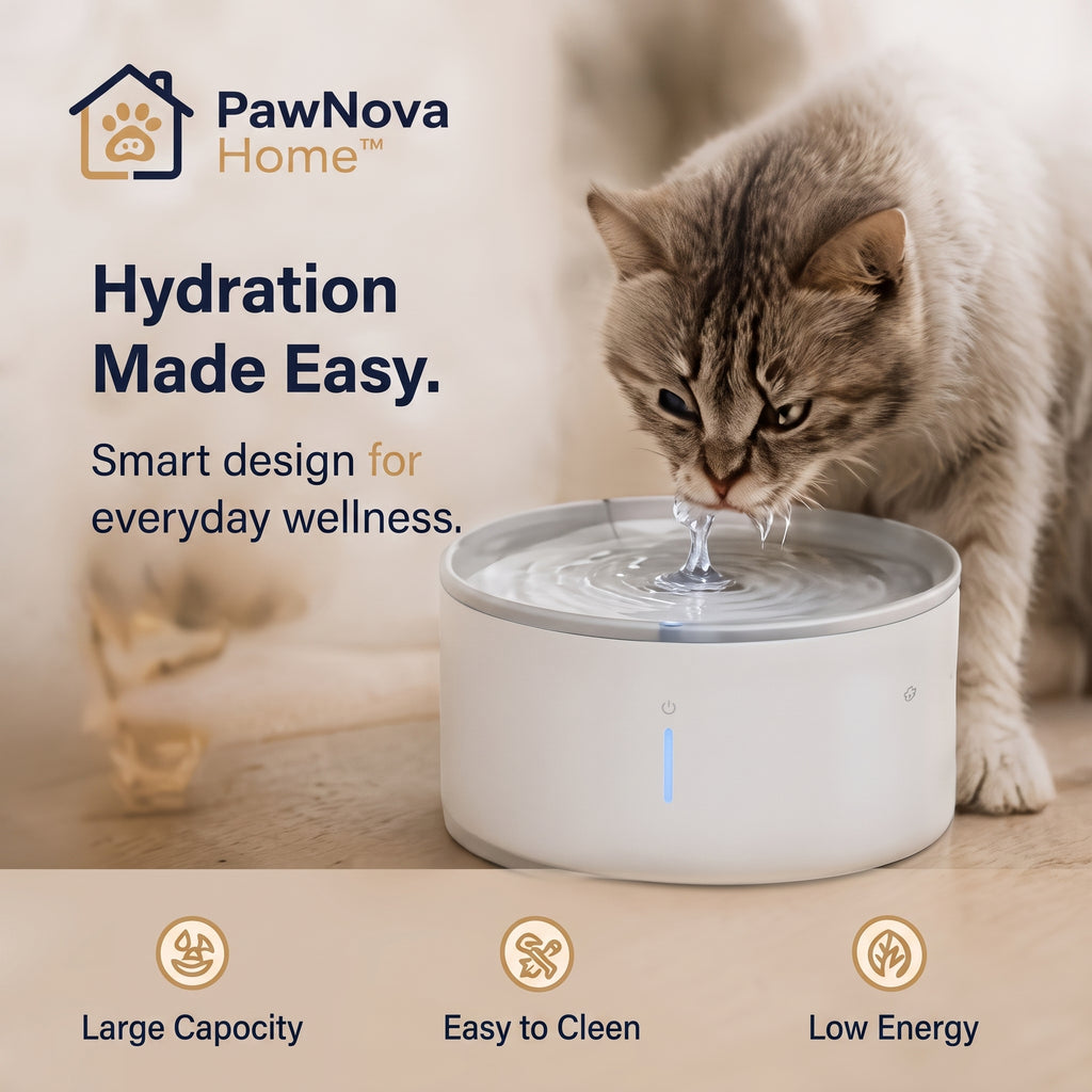 PawNova Home™ AquaFlow Smart Cat Water Fountain