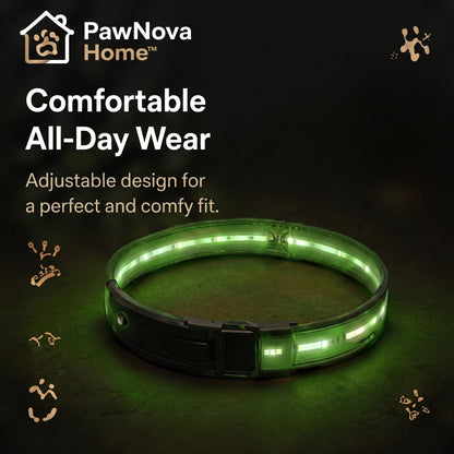 PawNova Home™ GlowSafe LED Pet Collar