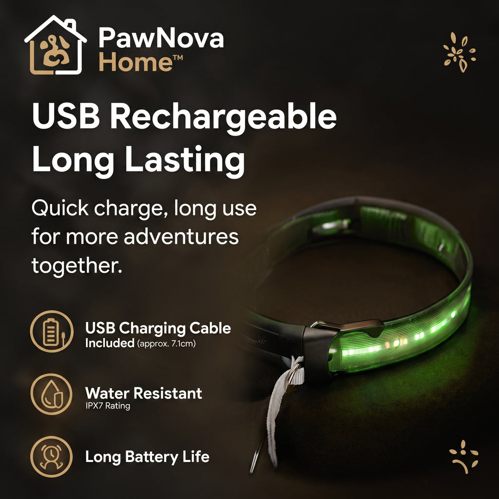 PawNova Home™ GlowSafe LED Pet Collar