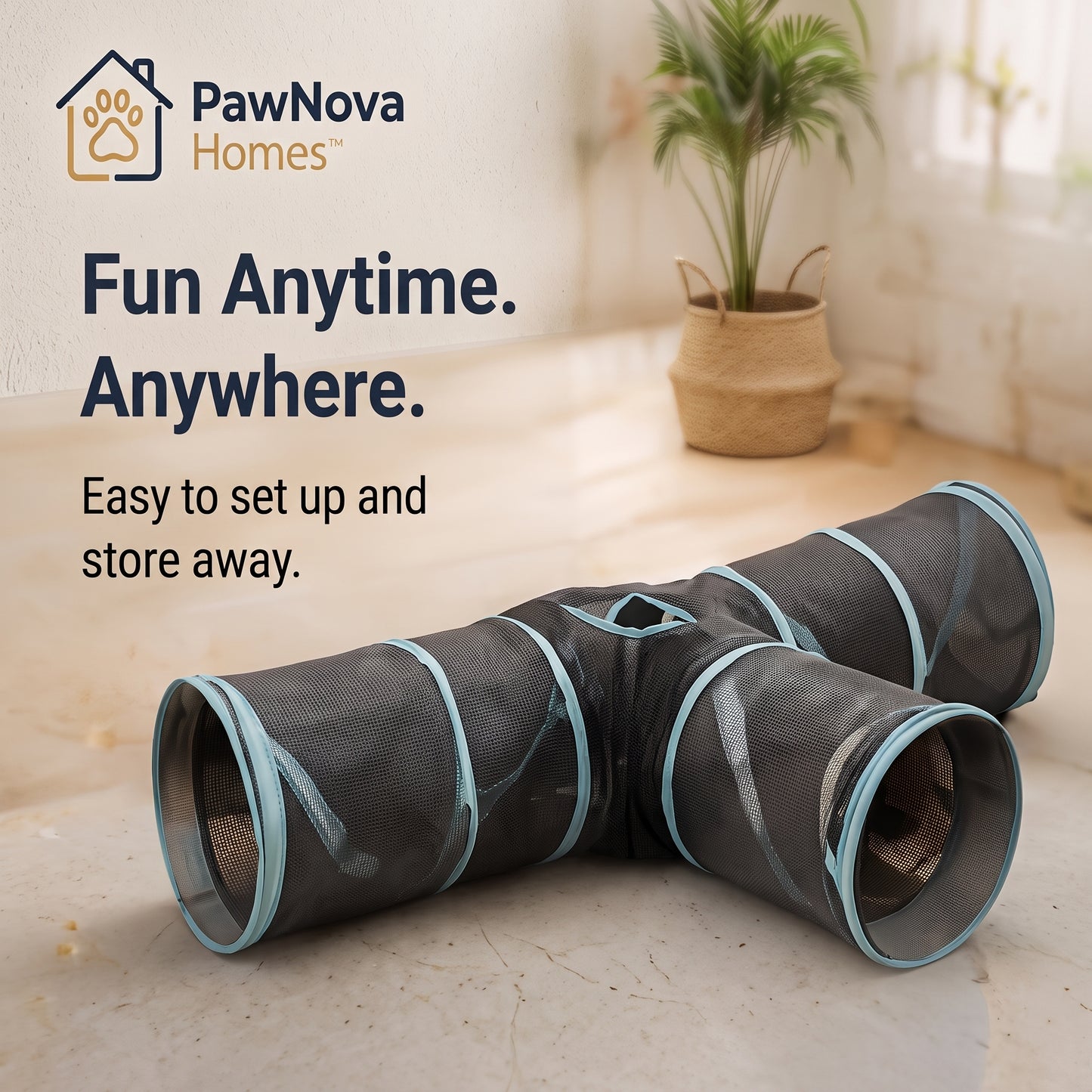 PawNova Home™ ComfortLoop Cat Tunnel