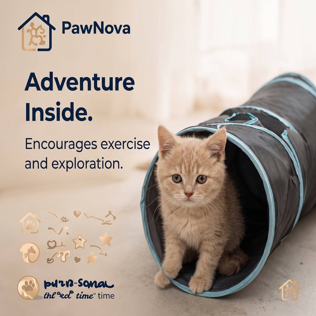 PawNova Home™ ComfortLoop Cat Tunnel