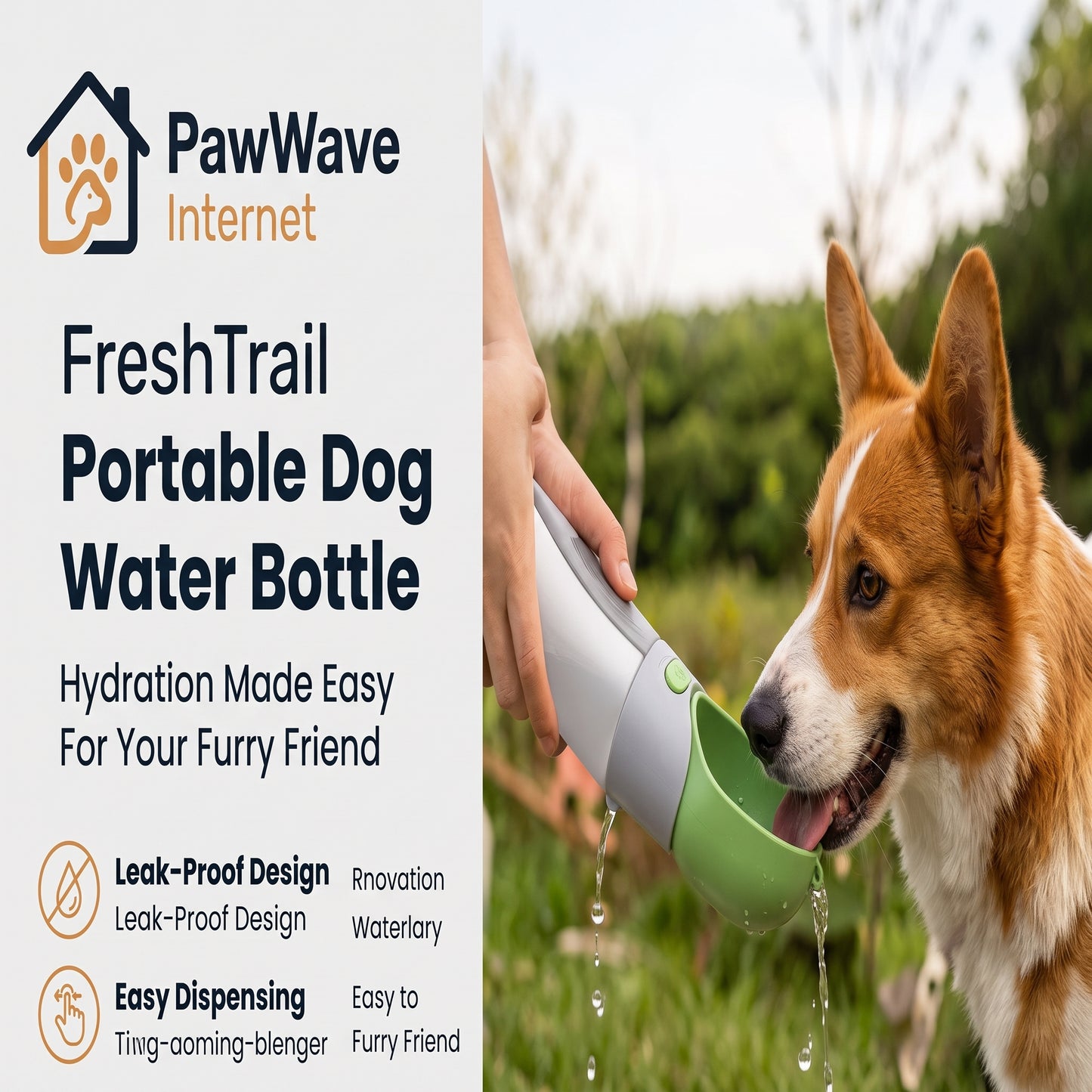 PawNova Home™ FreshTrail Portable Dog Water Bottle