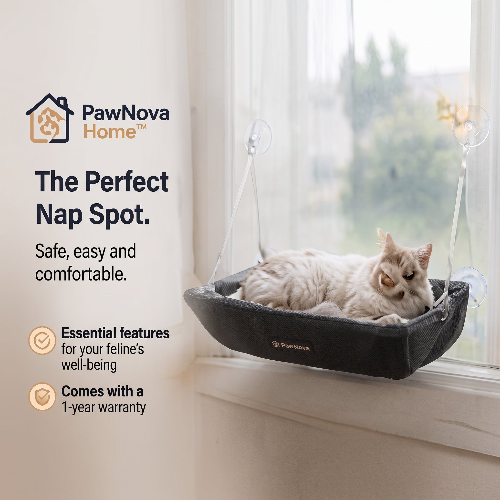 PawNova Home™ CozySwing Cat Hammock