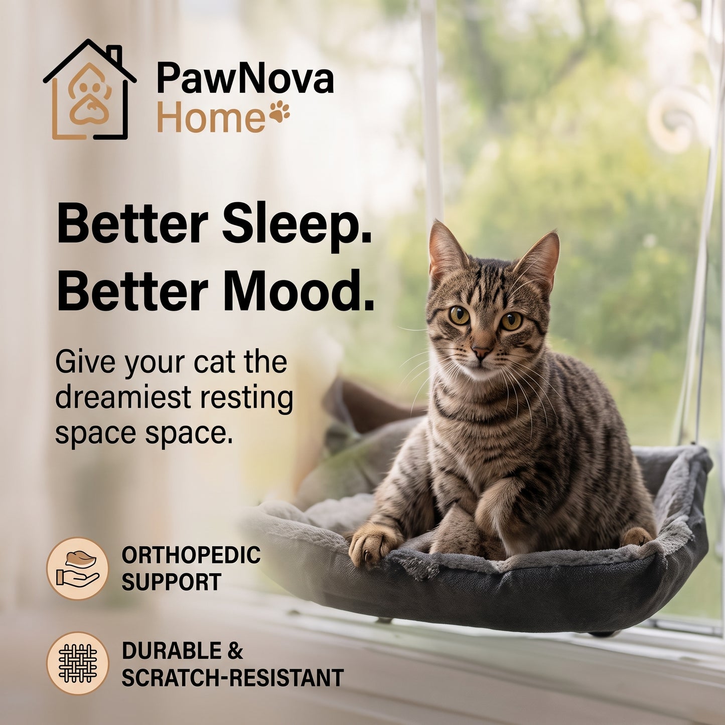 PawNova Home™ CozySwing Cat Hammock
