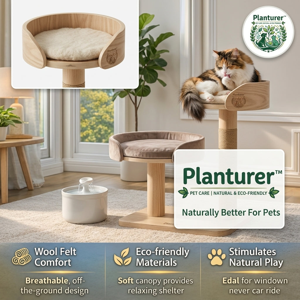 𝐩𝐥𝐚𝐧𝐭𝐮𝐫𝐞𝐫™ EcoNest Elevated Wool Felt Cat Perch